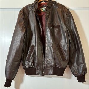 Members Only Brown Leather Jacket. Men’s Size 40.